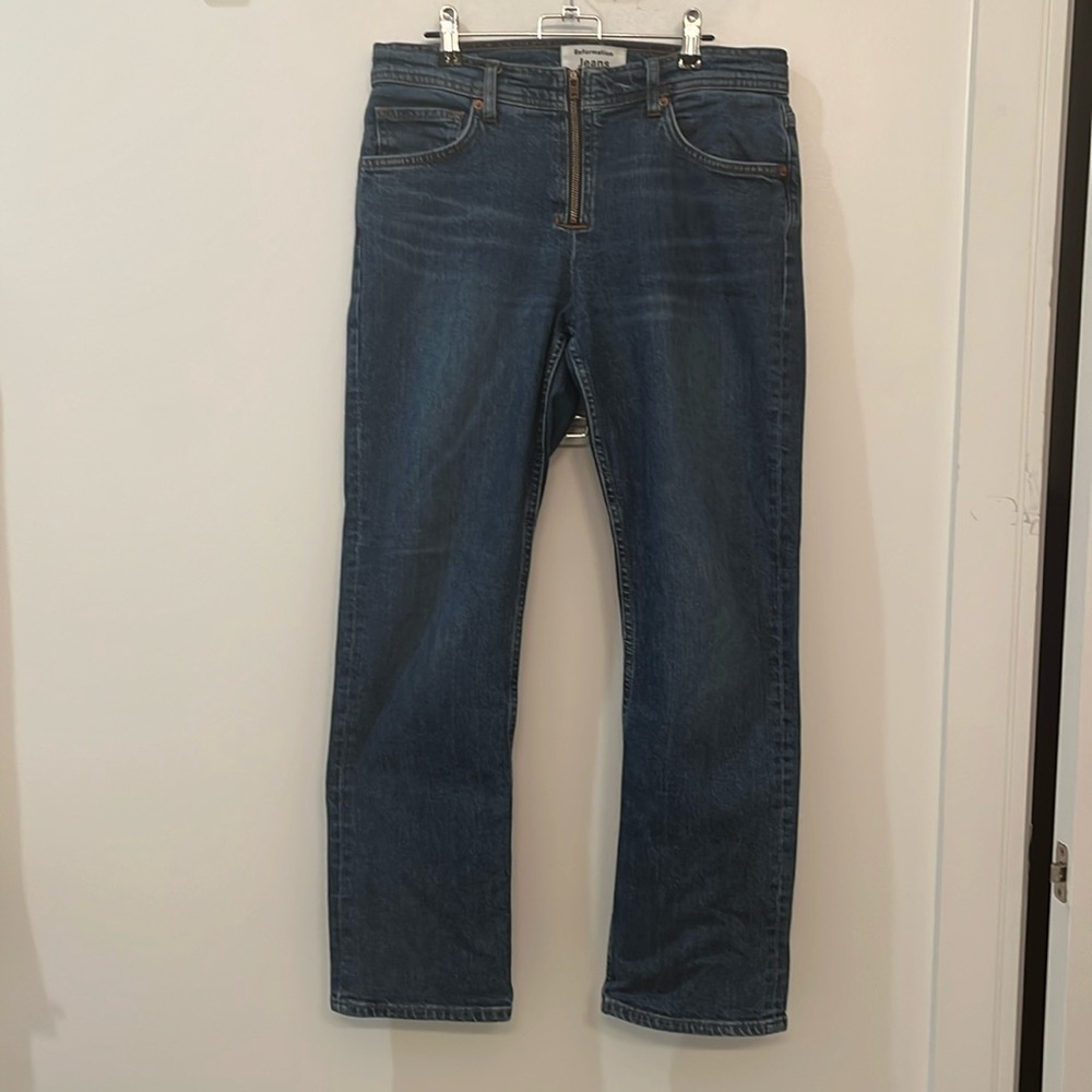 Reformation Julianna Zip Mid Rise Straight Leg Jeans SIZE 27